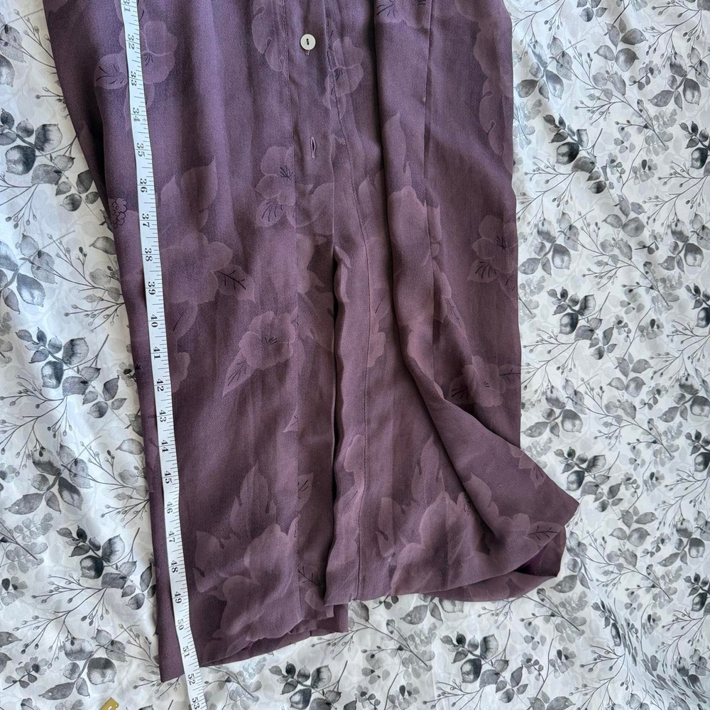 Whimsy Purple Vintage Collared Short Sleeve floral Maxi Dress with Buttons - Picture 6 of 6